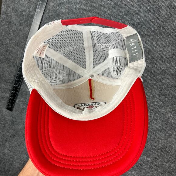 Great Northern Canada Trucker Hat Red Mesh Snapback Cap One Size - Picture 7 of 8